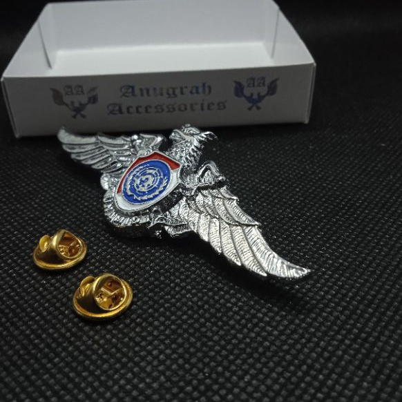 brevet wing pin lencana unamid silver