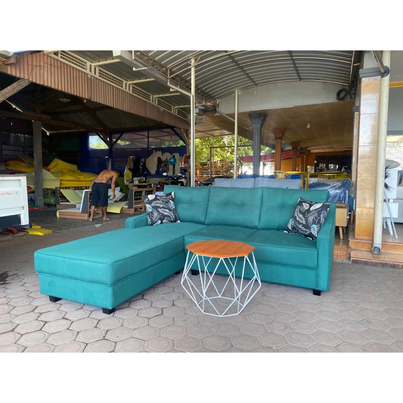 sofa minimalis / sofa L selonjor Millen (include meja)