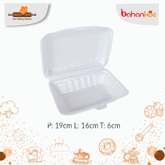 KOTAK MAKANAN STYROFOAM POLOS LUX 01 ISI 10PCS