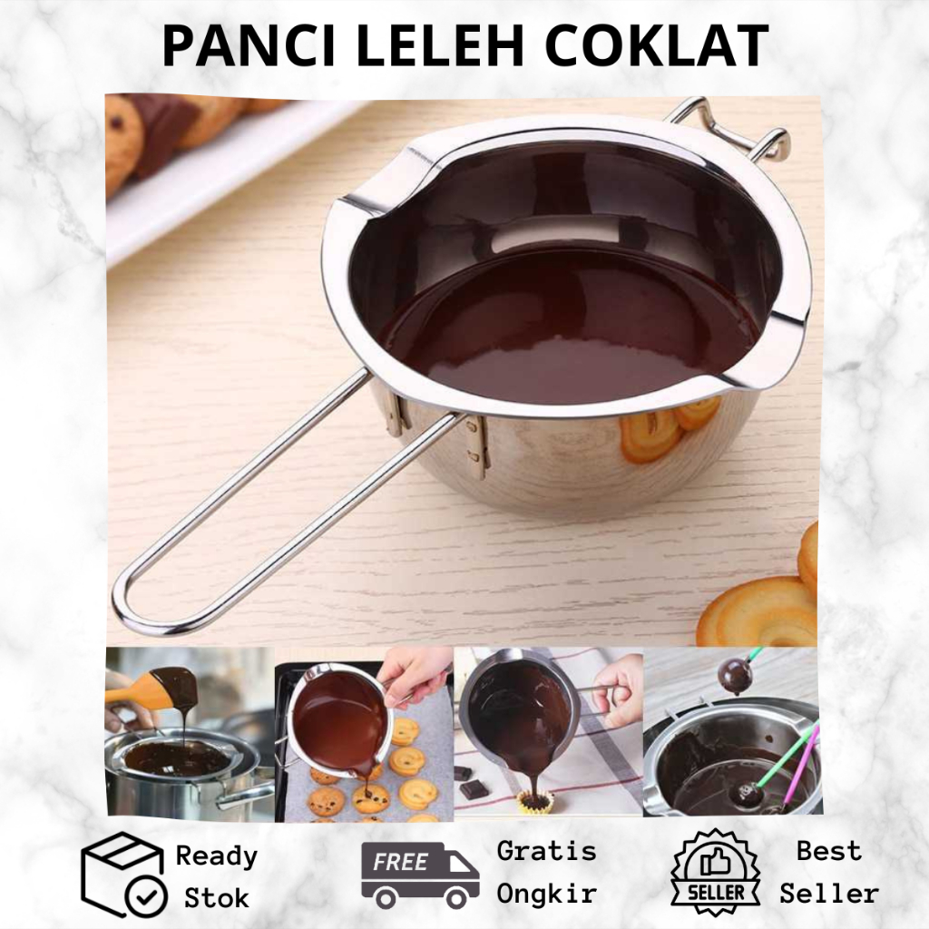 Panci Melelehkan Coklat Chocolate Melting Pot Stainless Steel 400ml - JS22