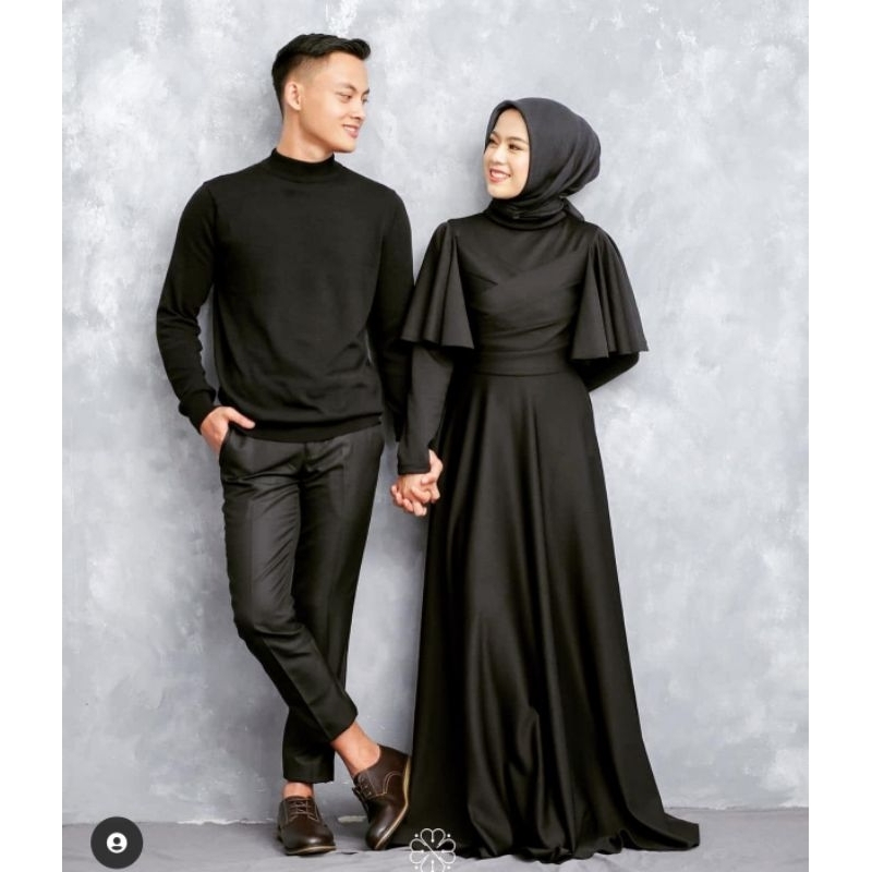 GAMIS Dress 70734 TITANIUM SCUBA Fashion Muslim CLARA RANA MAXI prewed gamis Prewedding dress muslim