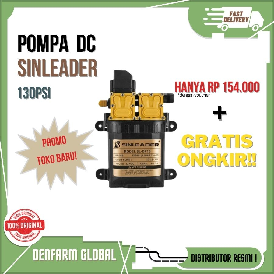 Pompa SINLEADER DC 12V Double Pump JET 130PSI Super Kencang