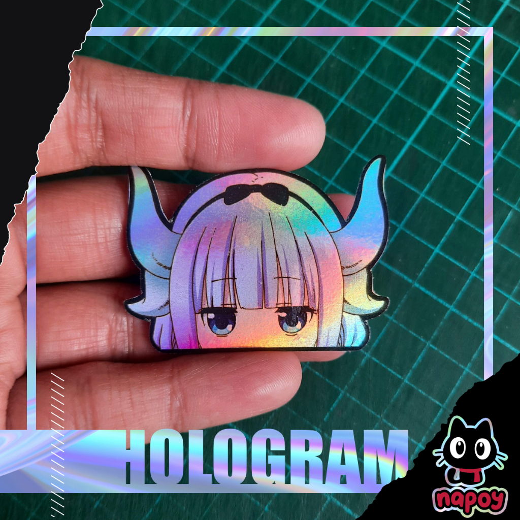 Stiker Hologram Anime Kobayashi-san Chi no Maid Dragon Kanna Kamui