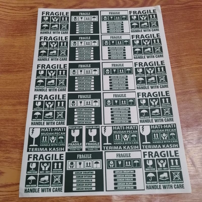 

Stiker Fregile 1 lembar isi 24 Motif Tulisan Termurah