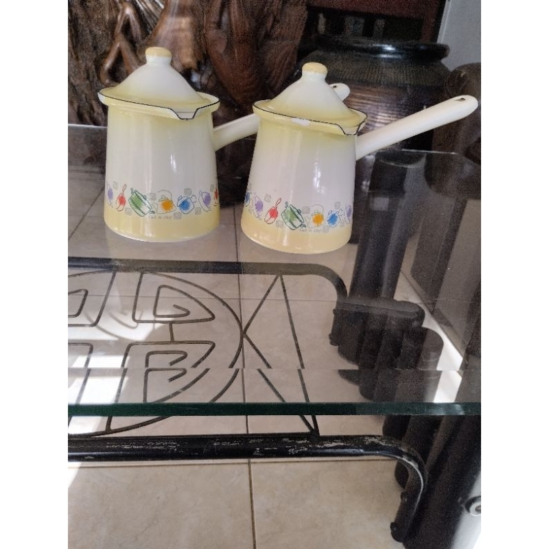 cofee warmer enamel / panci enamel mini / panci kecil / panci kopi / pemanas kopi