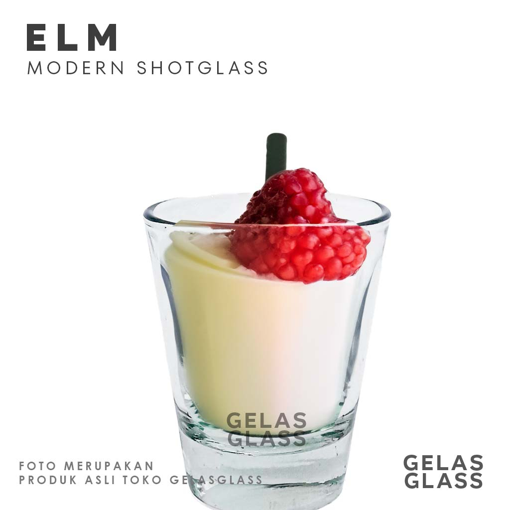 Gelas Sloki dengan Motif Polos Kaca Bening Kaki Tebal Shotglass Shot Kaca Kopi Espresso Minuman Bera