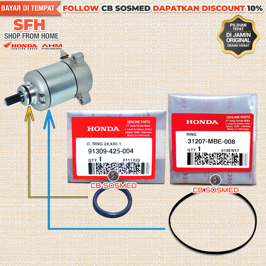 Oring Dinamo Starter Supra X 125 2007 - 2014 O-Ring Dinamo Stater Supra X 125 FI New Cover Starting 