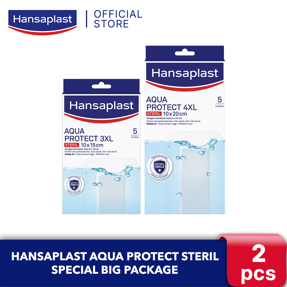 Hansaplast Aqua Protect Steril Special Big Package - Plester Luka Besar/Pasca Operasi