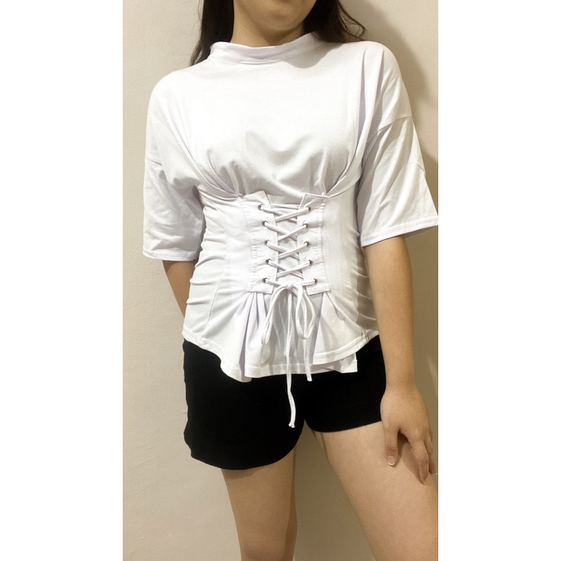 Kaos Korset Wanita | Atasan Kaos Korset | Baju Korset Tali | Atasan Ikat tali | Atsan Korset Kekinia