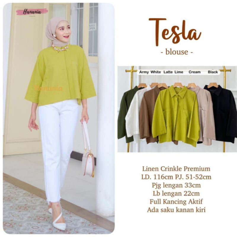 Tesla blouse linen crinkle by Hanania