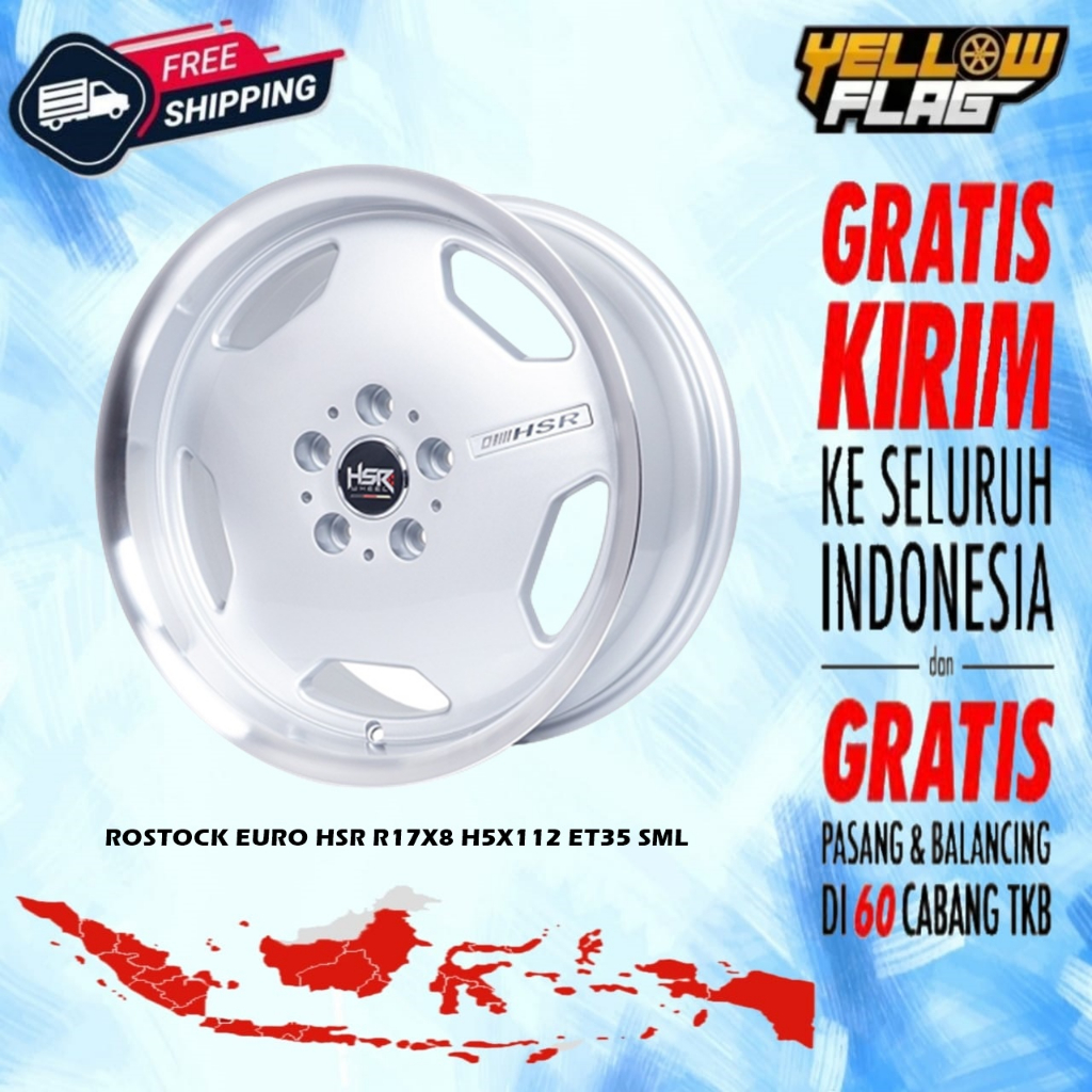 Velg Racing Celong Ring 17 HSR Rostock Euro Pcd 5x112 Mobil MERCY Golf Beeetle