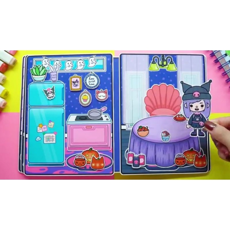 Toca Boca Mainan Edukasi Paper Book Paper Doll Toca Kuromi House Edisi 43 Quite book ( Sudah Disusun
