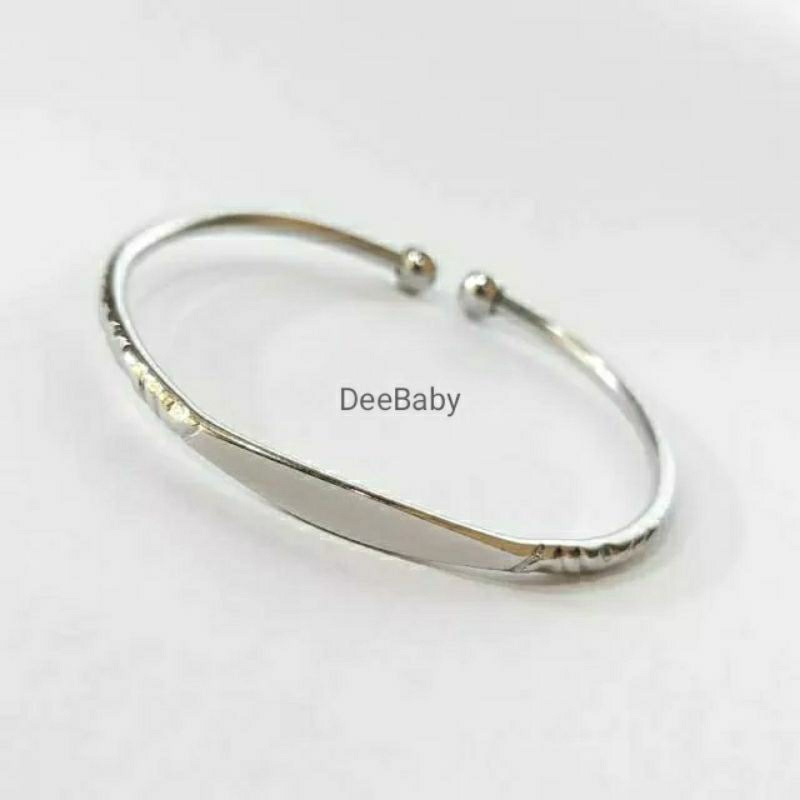 [JAMINAN ASLI] GELANG MONEL BAYI BESI PUTIH || Anti Step || Stainless Steel || Anti Karat