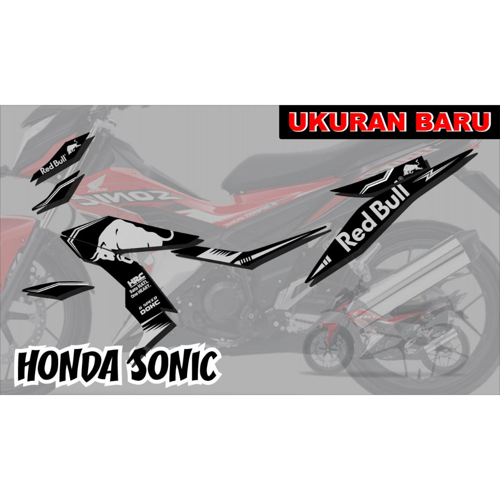 striping Stiker motor Honda sonic Redbull