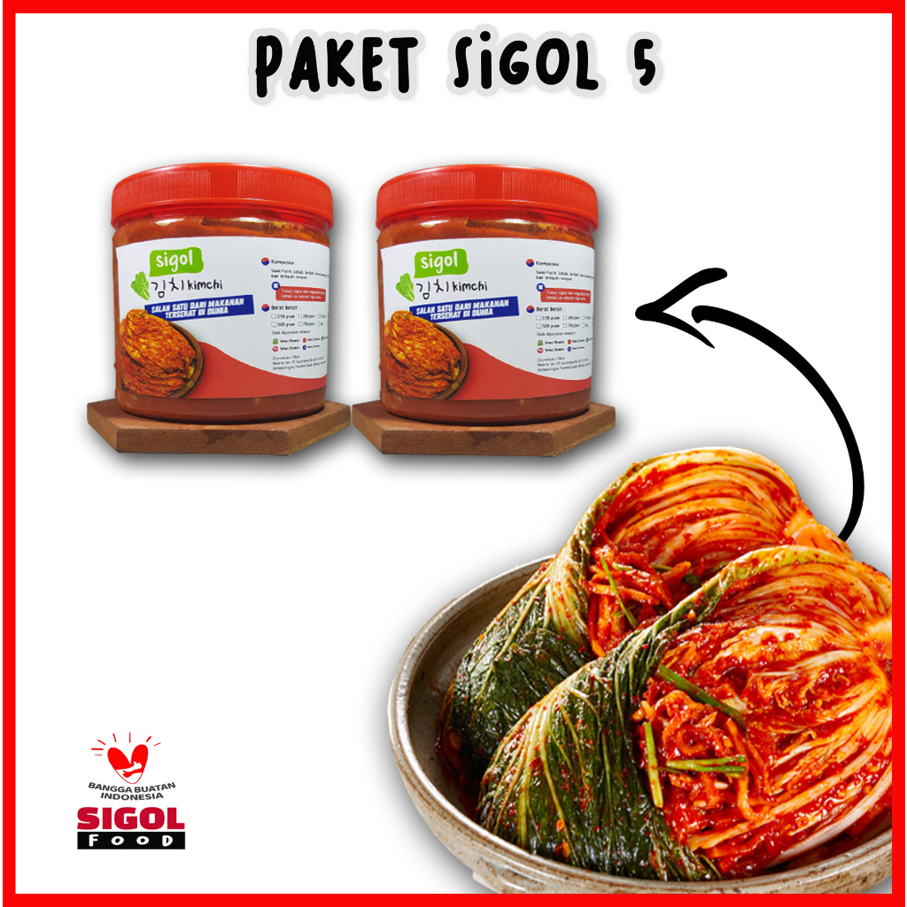 

Paket Kimchi Sigol 5-Lebih Hemat 2 botol isi 350g-Kimchi Sawi Putih-Kimchi Fresh-Kimchi Halal-Korean Food-Fine food