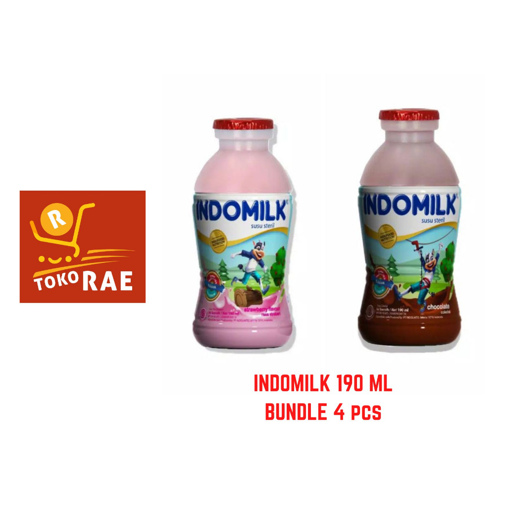 

Indomilk Botol 190ML bundle 4pcs / Rasa Coklat / Strawberry