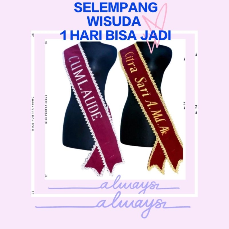 SELEMPANG WISUDA BORDIR NAMA