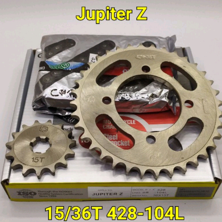 Choho Gear Paket Set Jupiter Old Jupiter Z Jupiter Z New Vega R New 428 15T 36T  104L Gear Depan Bel