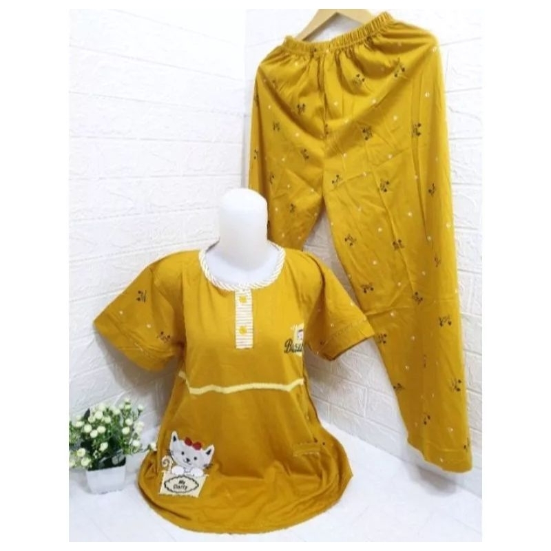 BAJU TIDUR WANITA TESSA STANDARD DAN JUMBO / PIYAMA CP TESSA / BABYDOLL LENGAN PENDEK CELANA PANJANG