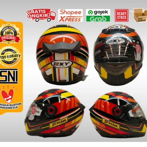 HELM FULL FACE / HELM SNI / HELM OXY MARS MOTIF RANDOM