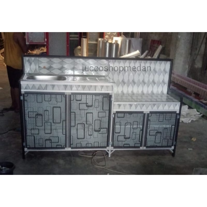 RAK KOMPOR 3KMC - LEMARI PIRING - RAK PIRING - MEDAN - ALUMINIUM
