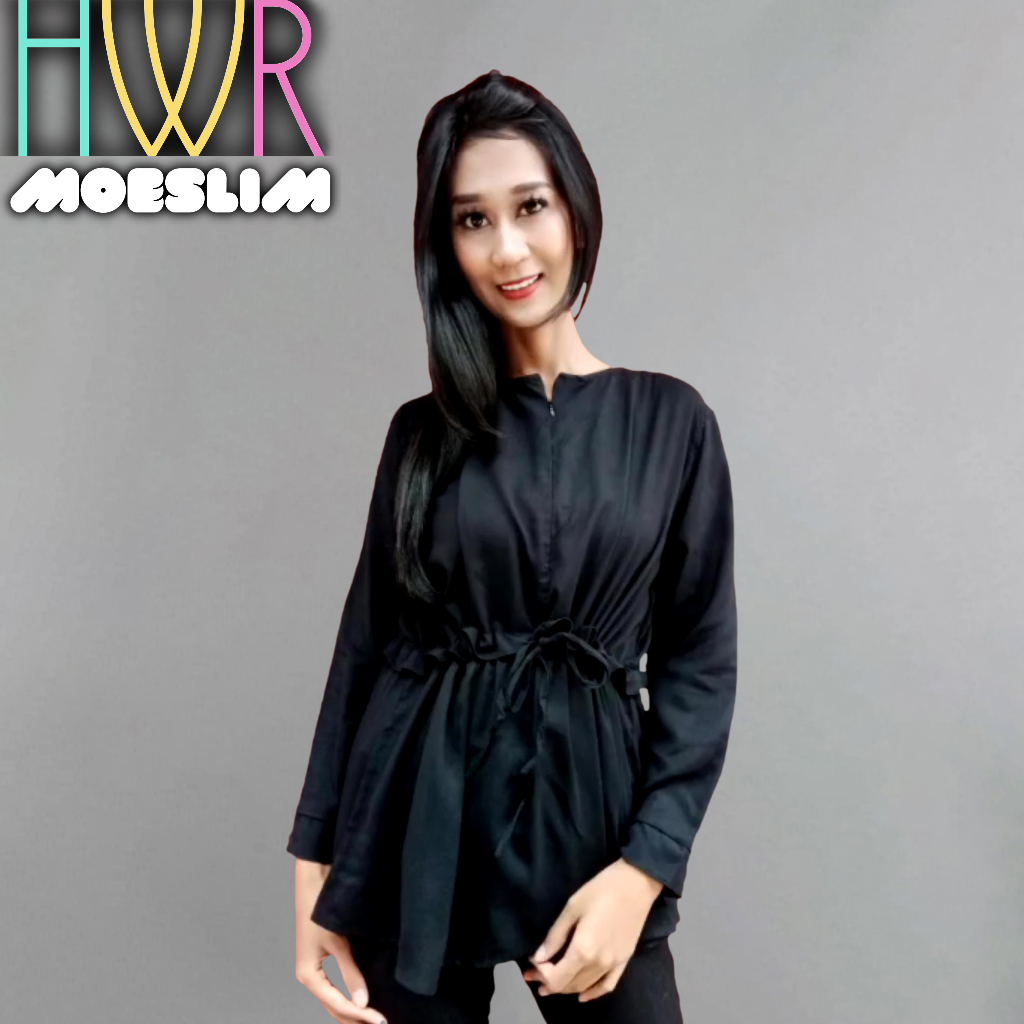 Tunik Wanita Frily Crinkle Airflow Merupakan Atasan Kameja Cardigan Baju Blouse Polos Fashion Muslim