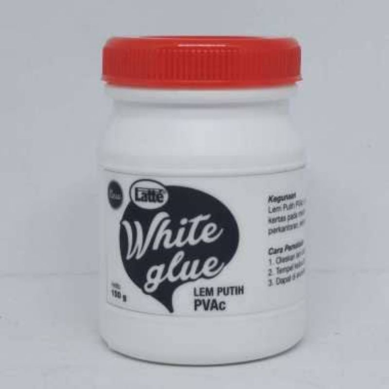 

LATTE PVAC WHITE GLUE LEM PUTIH SERBAGUNAUNTUK KERTAS KARTON KAIN KAYU SLIME