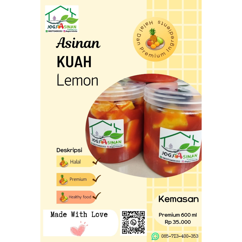 

Asinan Kuah Lemon Premium 600 ml