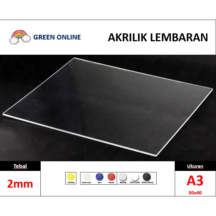 Akrilik 2mm | Akrilik Lembaran A3 2mm | Akrilik Sheet 2mm A3 | Akrilik Bening