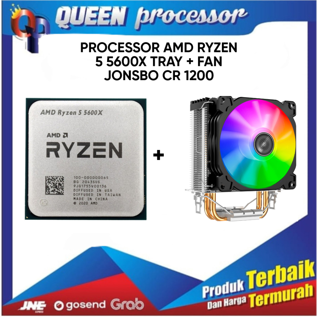 PROCESSOR AMD RYZEN 5 5600X 3.7GHZ TRAY+FAN JONSBO CR1200