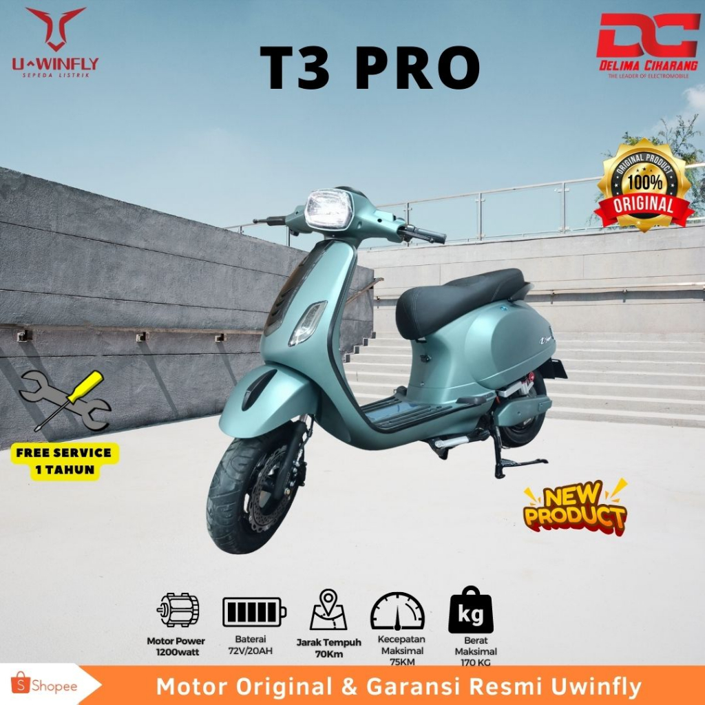 MOTOR LISTRIK UWINFLY T3 PRO ''Extended''  /GARANSI RESMI UWINFLY