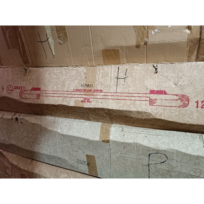 Kap lampu TL model bambu 1x40watt