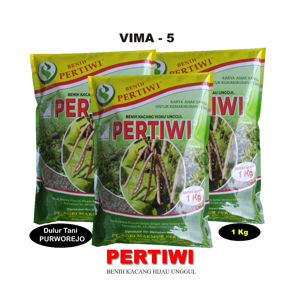 Benih Kacang Hijau PERTIWI Varietas Vima 5 Berat 1 Kg