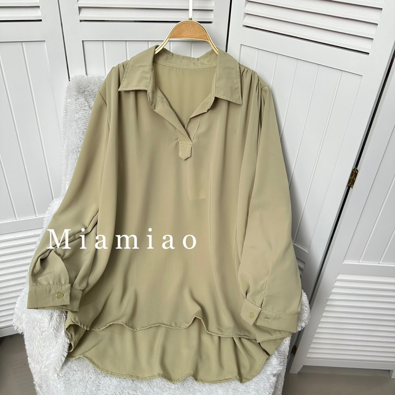 OVERSIZED HIGH SLITS BLOUSE - PREMIUM BARBARA SILK - Atasan Wanita