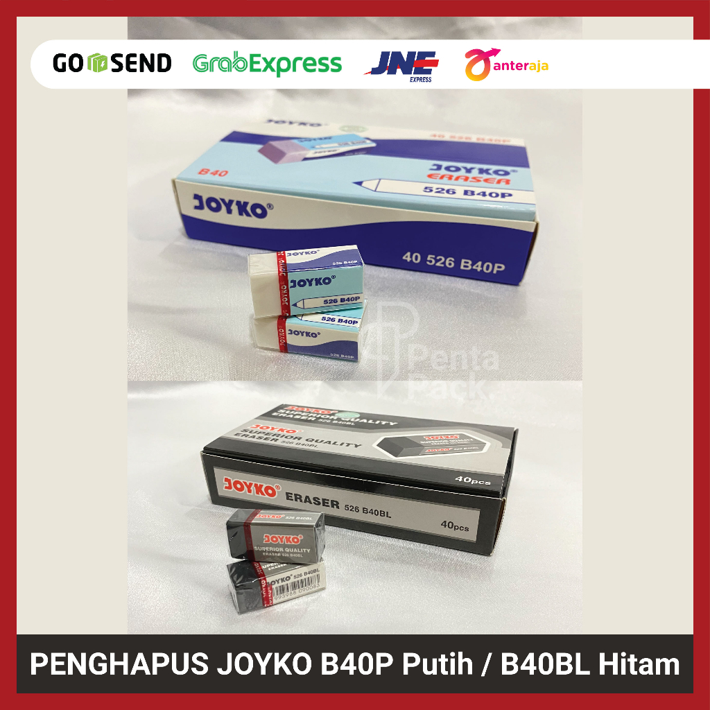

[ECER] Penghapus Pensil Joyko ( 526-B40P Putih / B40BL Hitam ) Kecil