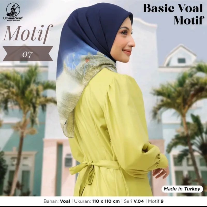 BerMus - Hijab Segi empat voal motif 07 Made in Turkey Bu umama scarf