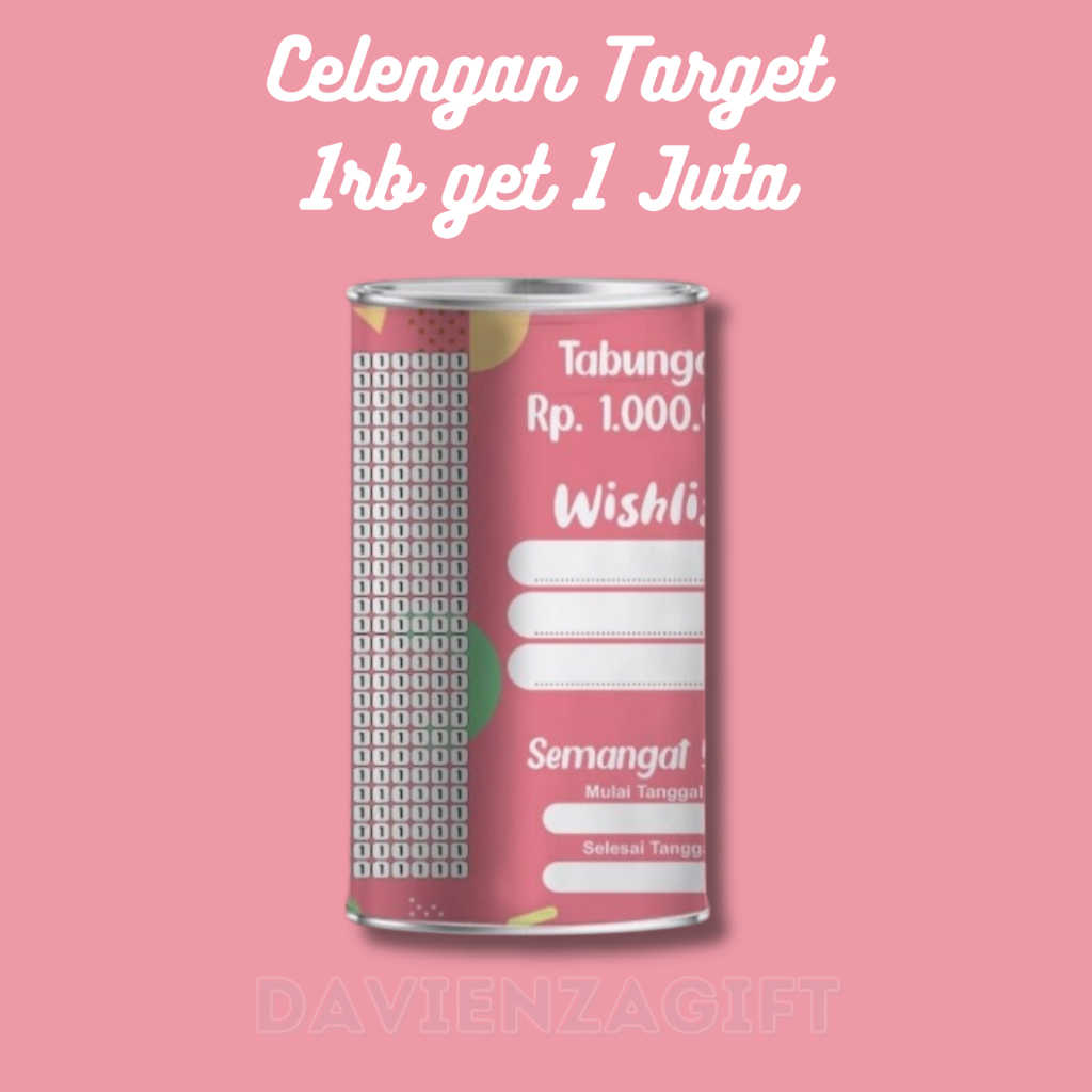 Celengan Target 1 Juta Pecahan 1k Ukuran 20x10cm