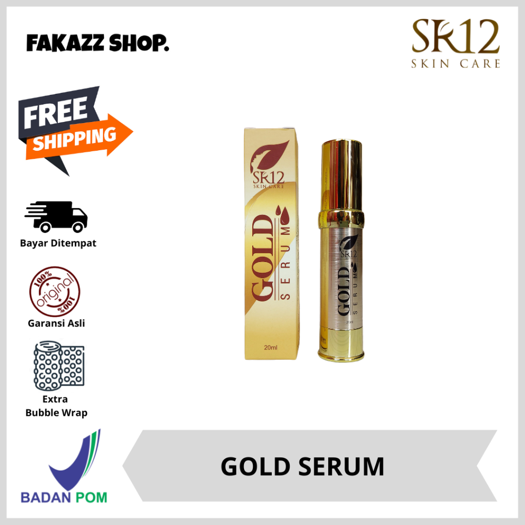 Gold Serum SR12 20ml - BPOM / Serum Penghilang Flek Hitam Dan kerutan Wajah / Serum Anti aging / Ser