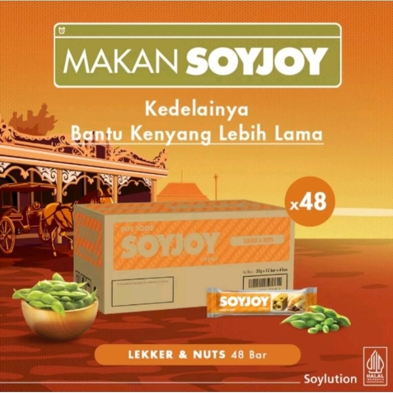 

SOYJOY Snack Bar Kedelai Lekker & Nuts, isi 1 Karton 48 Bar