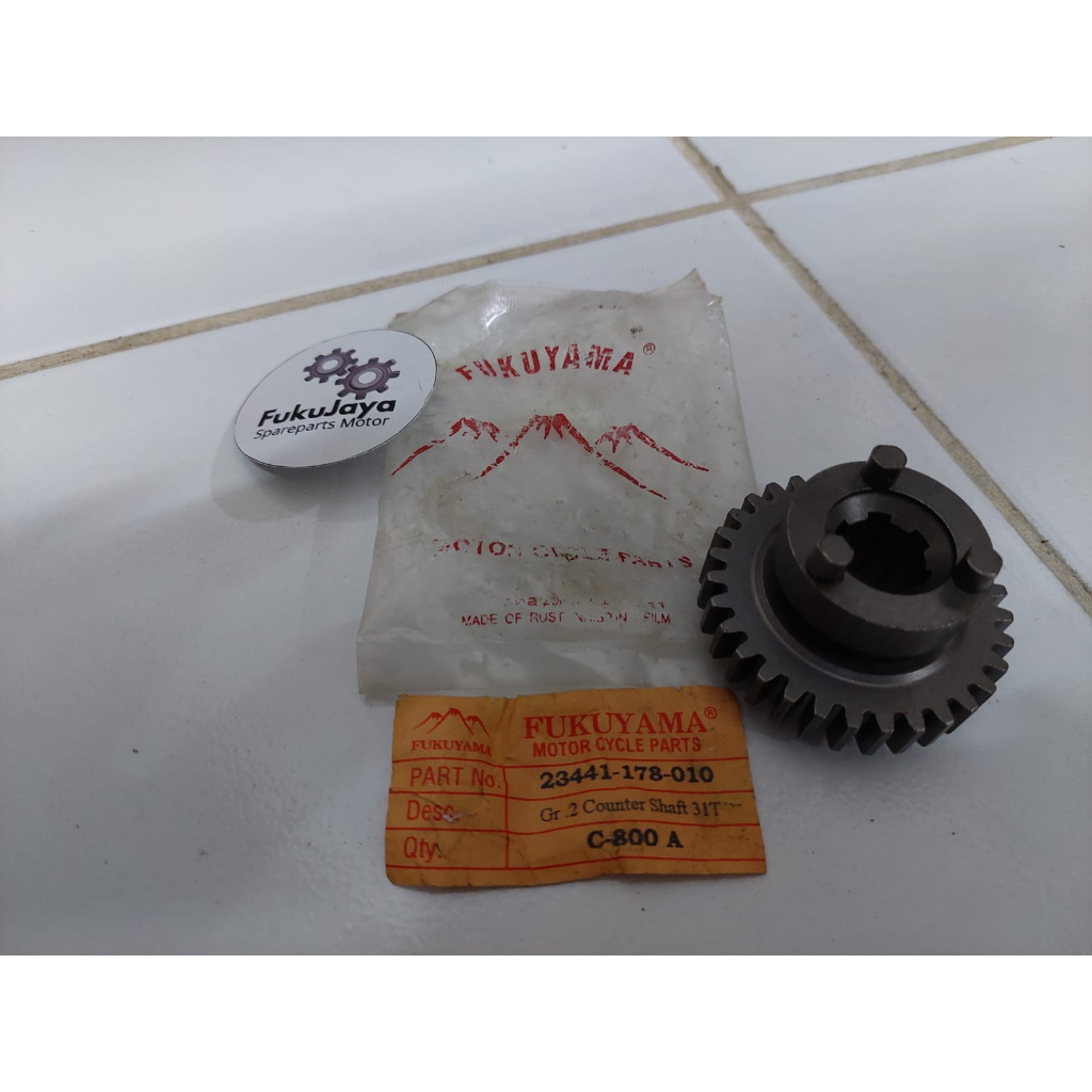 Fukuyama Gear Gir 2 Counter Shaft (CS) 31 T Honda Astrea C-800A C800A - Fukujaya Sparepart Motor