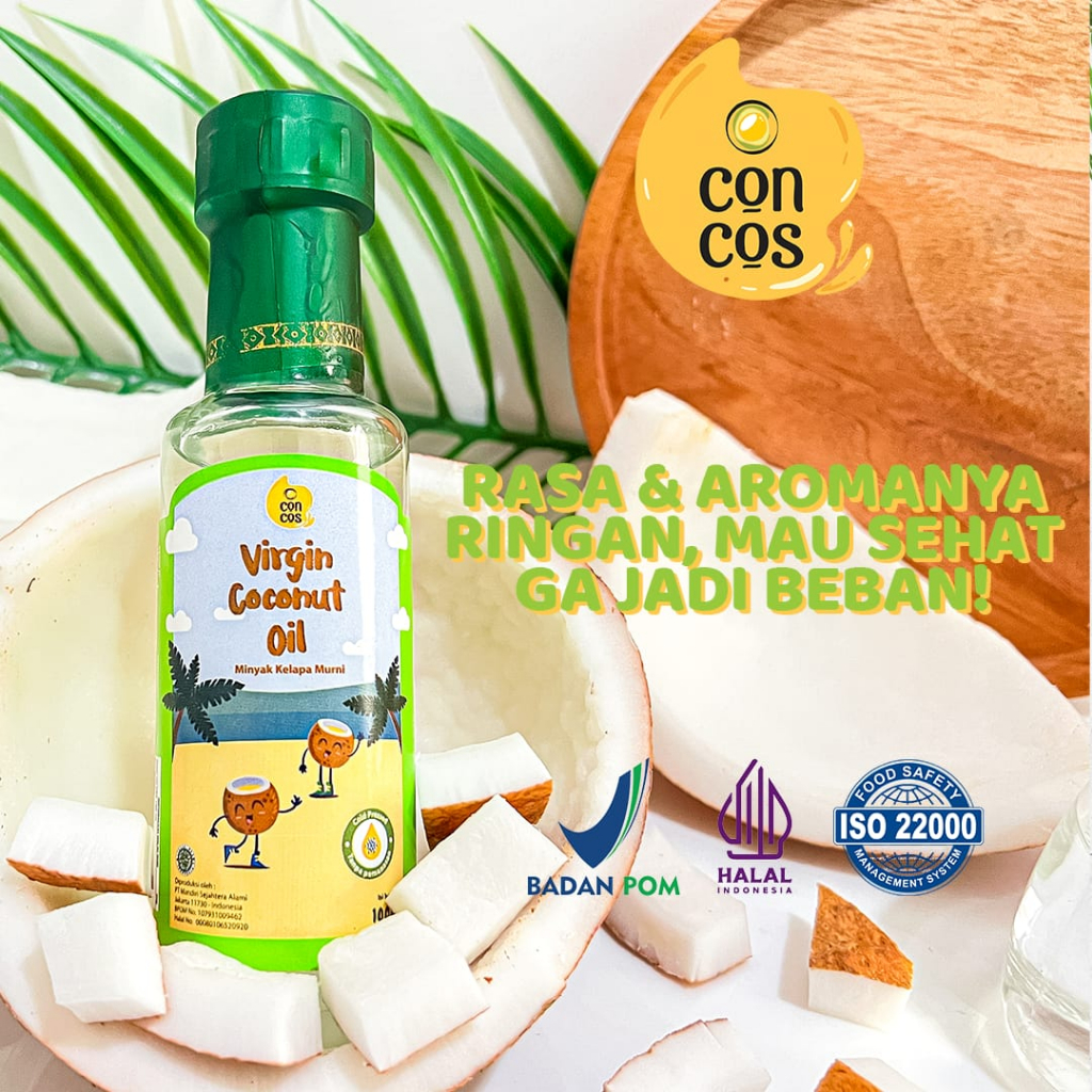 

Concos Virgin Coconut Oil Minyak Kelapa VCO Mpasi Bayi Salad Mirip Evoo Masak Tumis