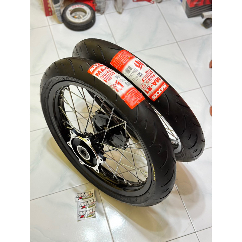 WHEELSET / RODA SET SUPERMOTO,SUPERMOTO HEREX STYLE,SEMI CACING,VELG TDR