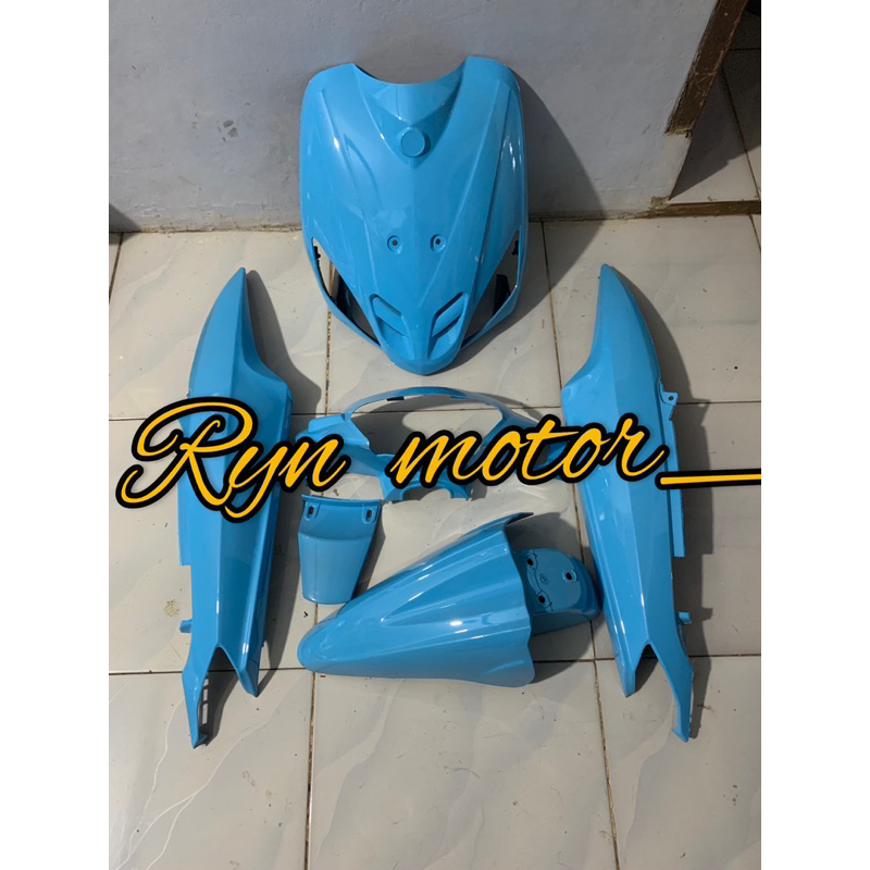 cover body full halus yamaha mio sporty biru muda custom