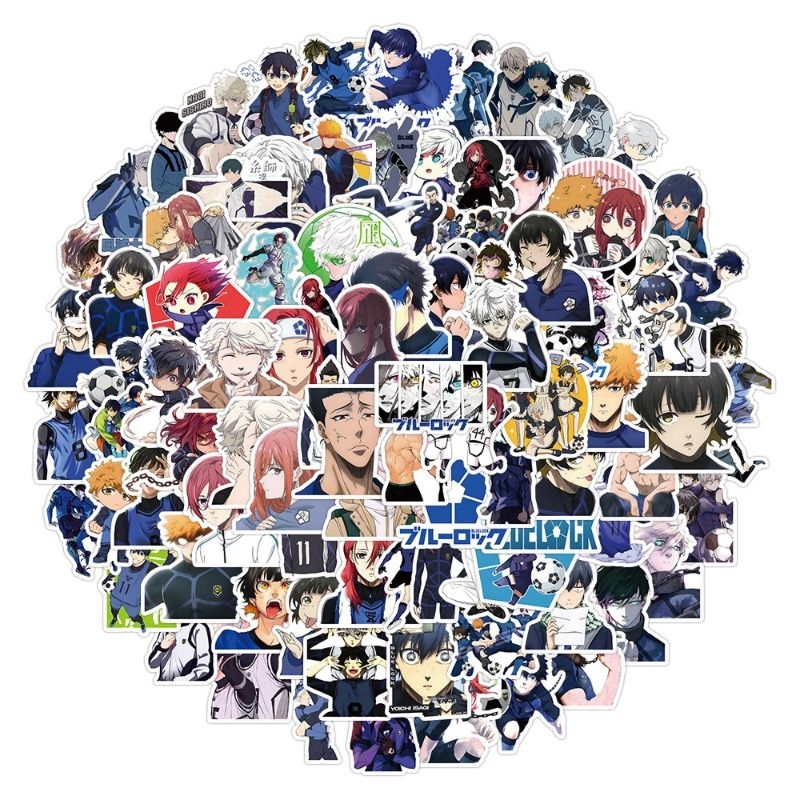 

50pcs Stiker anime blue lock Bahan Vinyl Anti Air Stickers aesthetic for outdoor and indoor stiker Koper / Laptop / Skateboard Diy