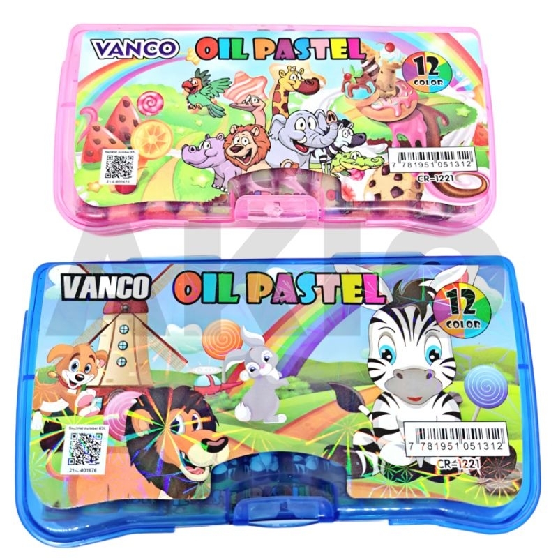 

Crayon Anak VANCO Karakter ANIMAL HEWAN Lucu 12 WARNA Krayon Oil Pastel Aman Murah