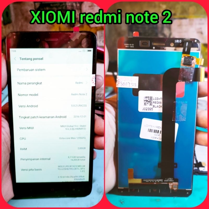 lcd touchsreen ts fulset xiaomi redmi note 2