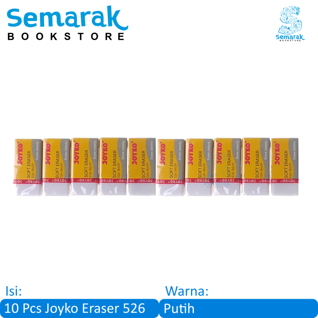 

Joyko Eraser 526 B40P Penghapus Kecil - Putih [10 Pcs]