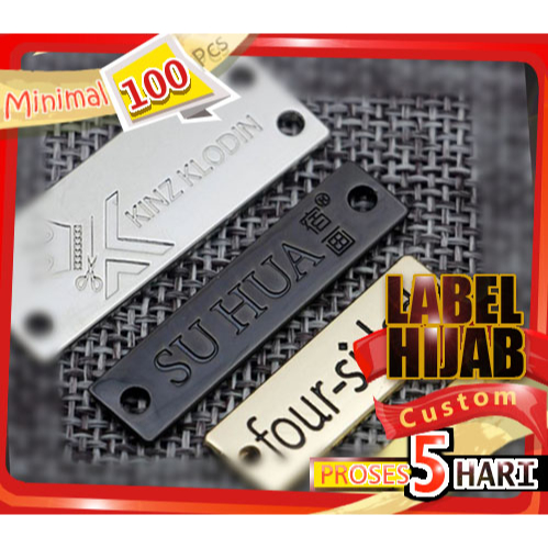 label plat baju label topi dan tas kantong bahan logam cor alloy desain sendiri custom aksesoris fas