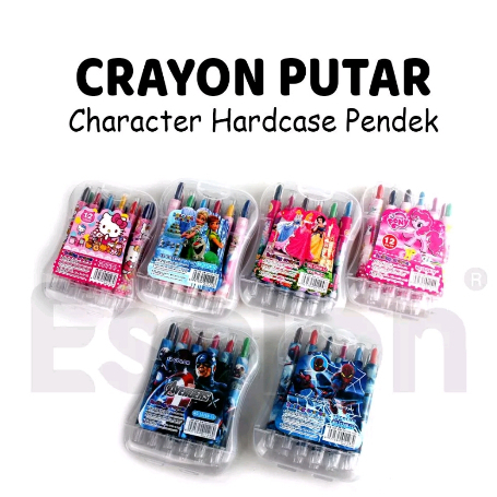

12warna Crayon Putar Pendek HARDCASE 1011 / 1set Crayon Putar