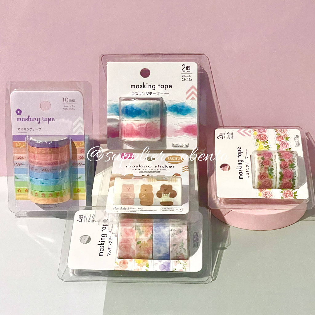 

[Seria/Daiso] Rainbow Washi Flower Tape Masking Tape Aesthetic Journaling Art Planner Craft Diy Japan - Selotip Lucu Estetik Plaster Karakter Vintage